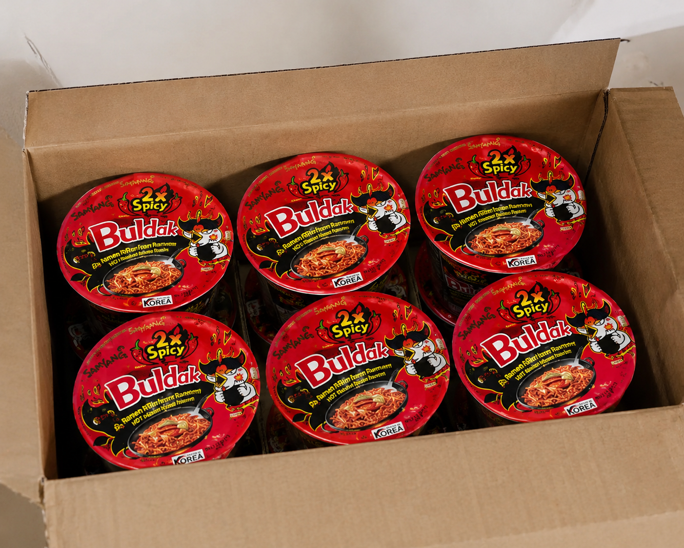 Samyang Buldak 2x Spicy Hot Chicken Ramen Cup – Available in 6, 12, 24 & 48 Cups (70g Each)