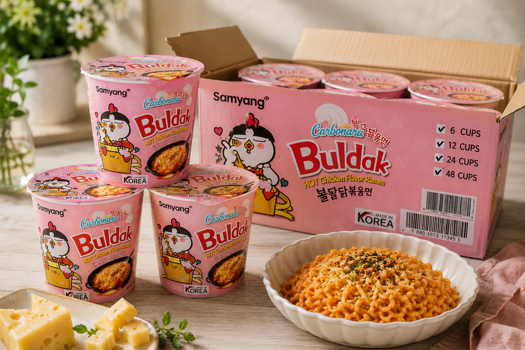 Samyang Buldak Carbonara Ramen Cup – Available in 6, 12, 24 & 48 Cups