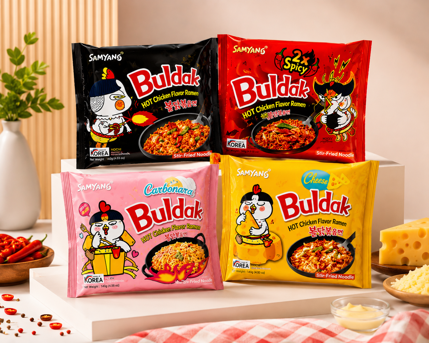 Buldak Flavors Collection Box – Try All 4 Bestselling Flavors