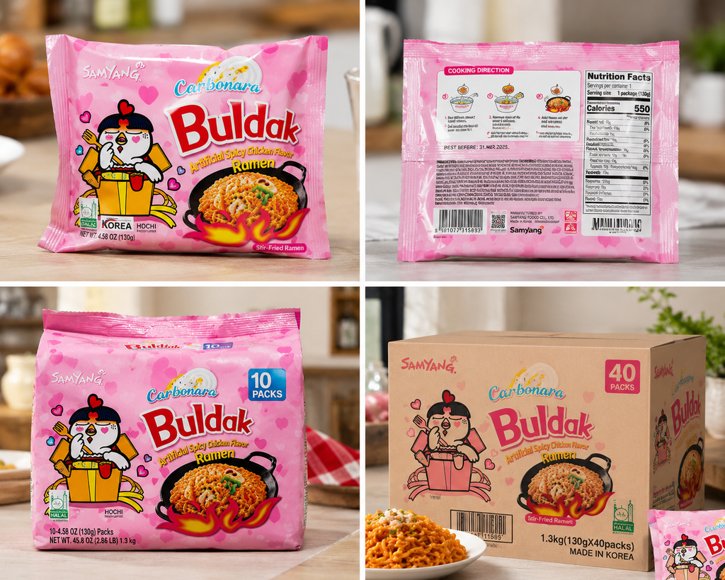 Samyang Buldak Carbonara Ramen, 130g per pack- Bulk packs
