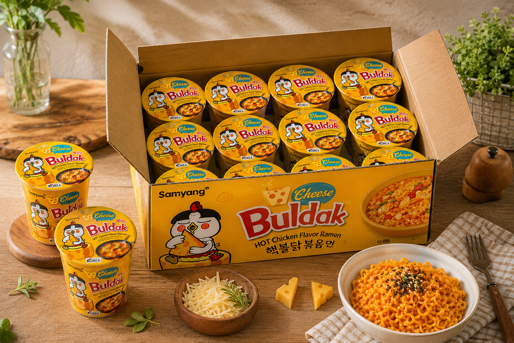 Samyang Buldak Cheese Ramen Cup – Available in 6, 12, 24 & 48 Cups