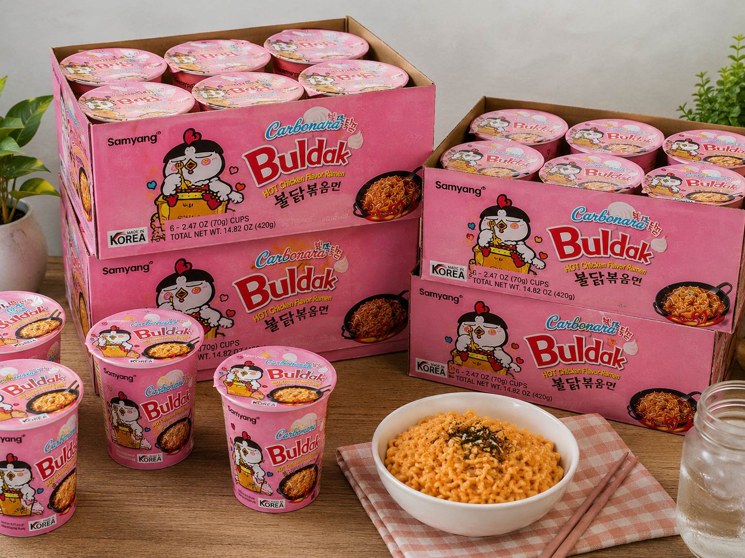 Samyang Buldak Carbonara Ramen Cup – Available in 6, 12, 24 & 48 Cups