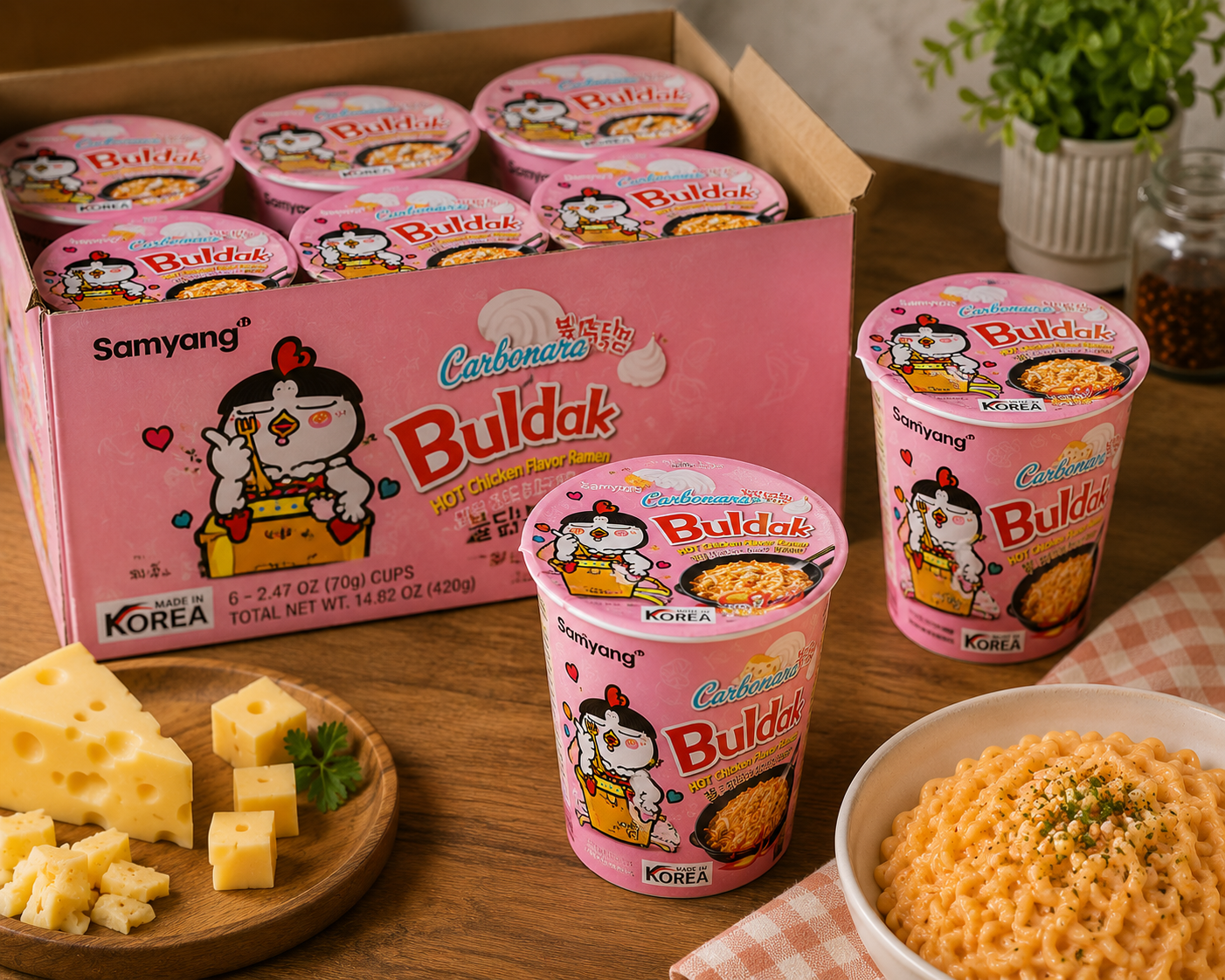 Samyang Buldak Carbonara Ramen Cup – Available in 6, 12, 24 & 48 Cups