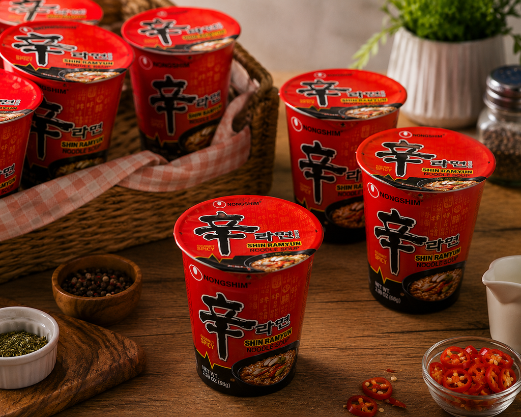 Nongshim Shin Ramyun Instant Noodle Cups 68g – Available in 6, 12, 24 & 48 Cups